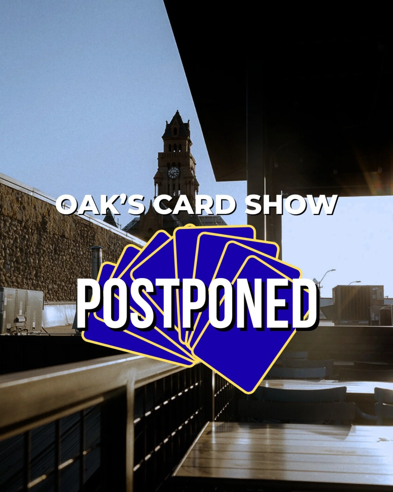 Hey friends, Oak&rsquo;s Card Show this Sunday will be postponed to the summer since we did not get enough table sign ups due to Spring Break. We will reschedule for this summer, so get those collections ready! 🙌