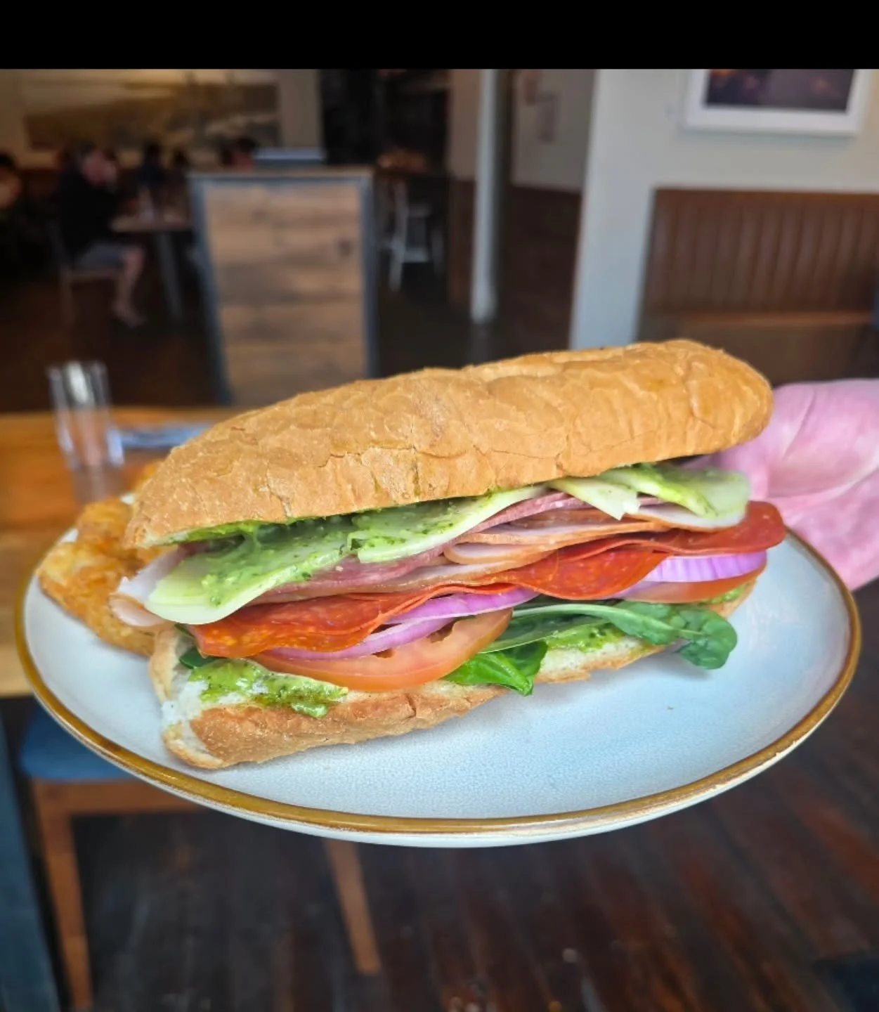You don't want to miss this Rotating Sandwich

From our very own kitchen Bad Ass, Mandy, we have the Meat Mafia.

Basil aioli, salami, pepperoni, turkey, red onion, tomato, spinach, all on a toasted hoagie. 

#eatlocal #chefdriven