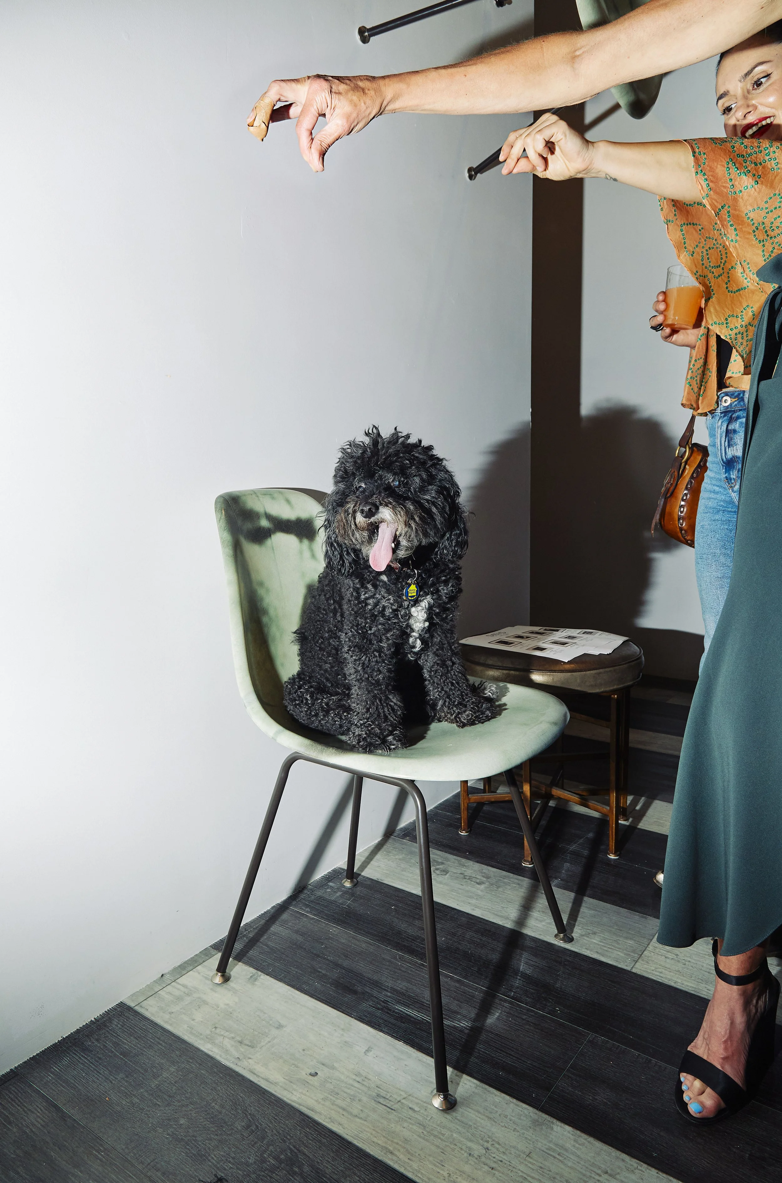 Detail of a moment during an editorial photography project