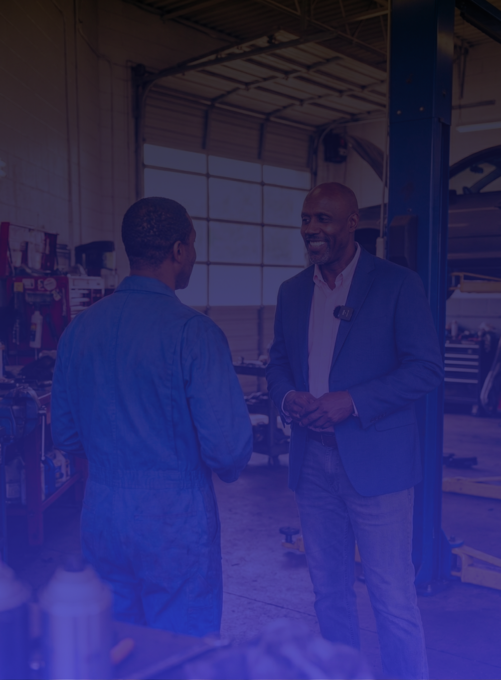 john interviewing local business owner