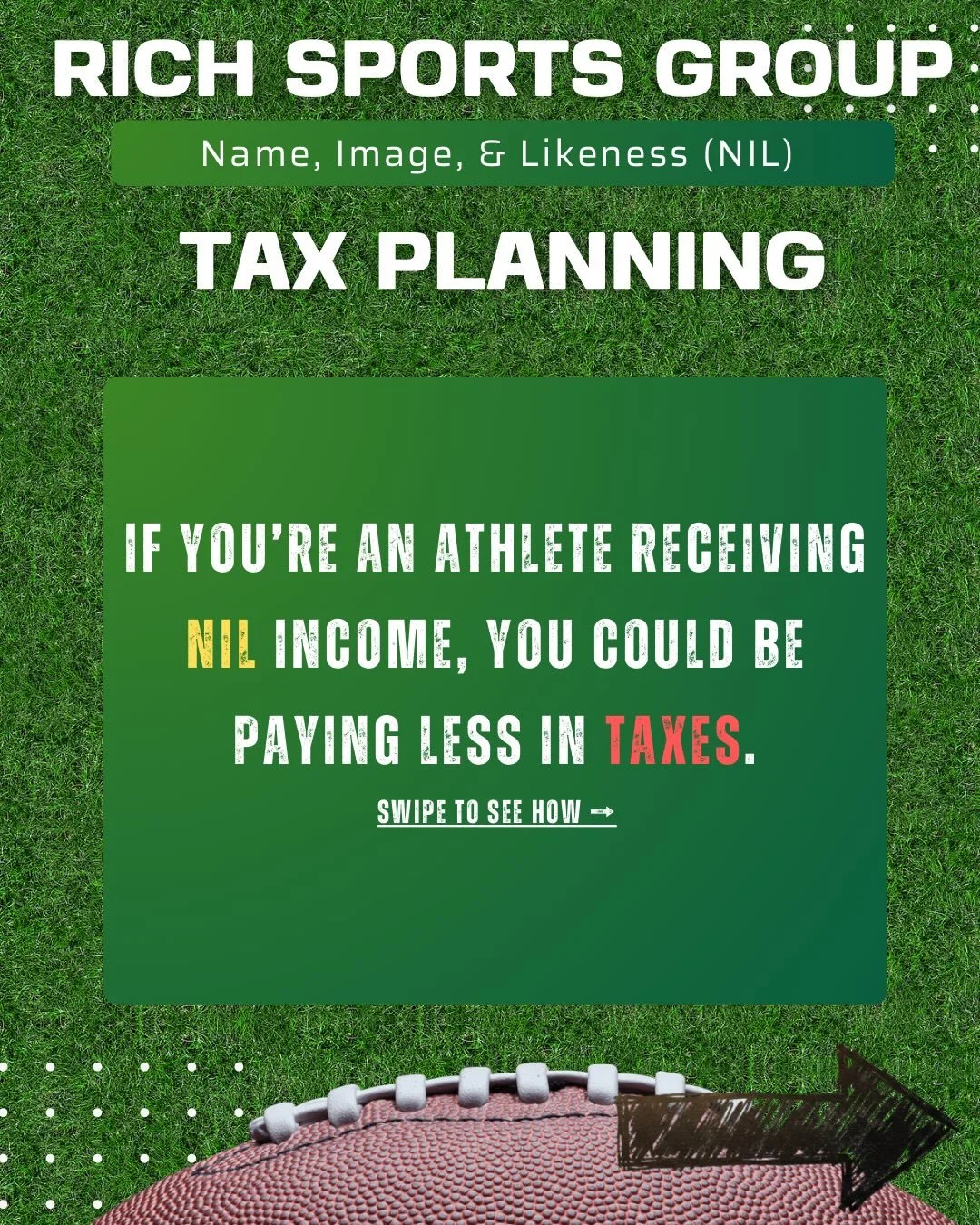 College athletes: NIL money is taxable.
But with the right setup, you can keep more of what you earn.

✔️ Set up your NIL LLC
✔️ Write off legit expenses
✔️ Avoid IRS surprises

DM us for a FREE NIL Tax Guide 💰🏈

#nil #niltaxes #niltaxplanning #tax