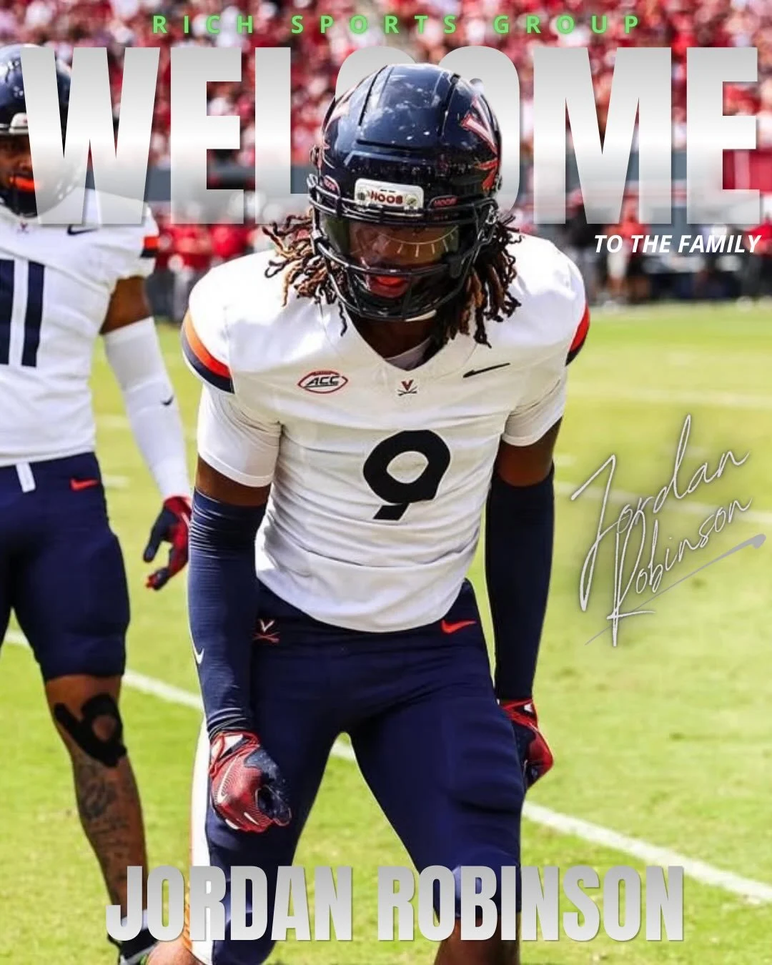 Welcome to the RICH Sports Family, JORDAN ROBINSON! 
Following a great season at VIRGINA, Jordan is entering the 2026 NFL Draft! 💪
