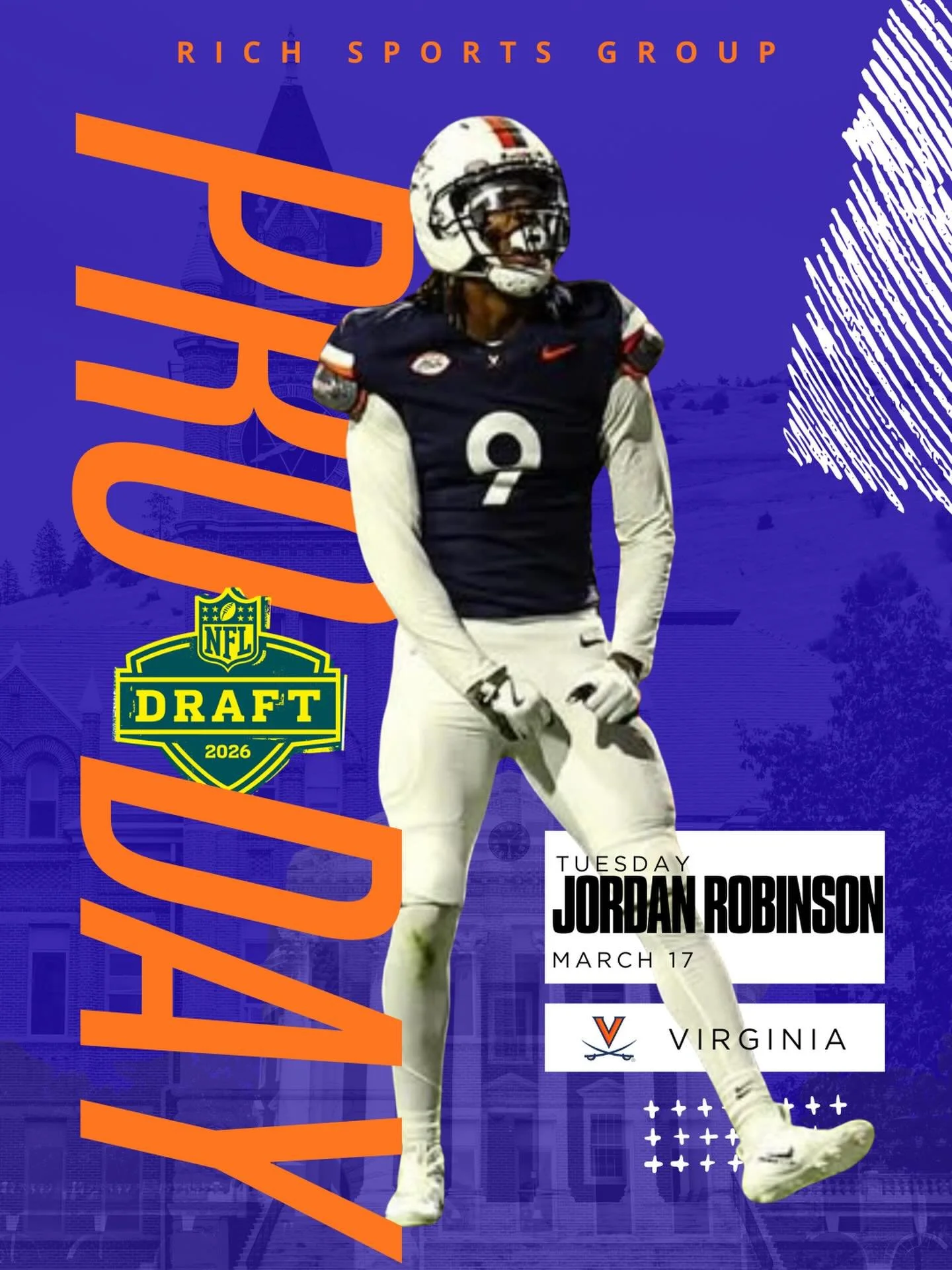 Congratulations to JORDAN ROBINSON for having a great Pro Day at the University of Virginia&rsquo;s Pro Day!