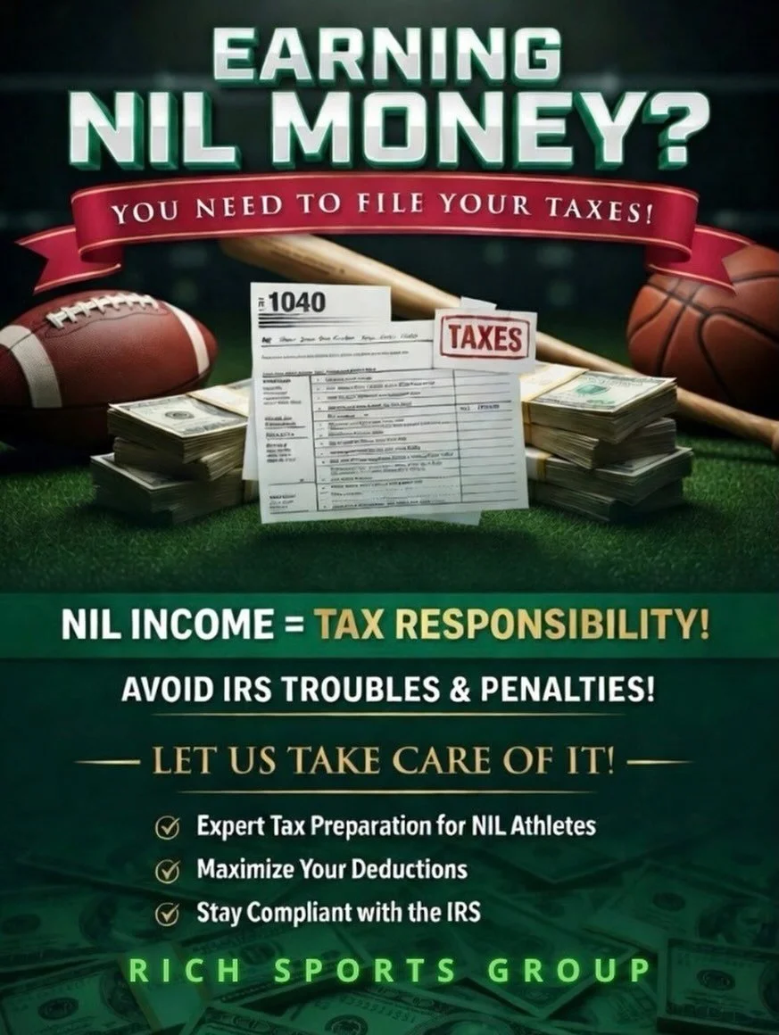 If you&rsquo;re getting paid through NIL&hellip; you have to file taxes. It&rsquo;s that simple.
Don&rsquo;t wait until it becomes a problem.
📩 DM us to get started