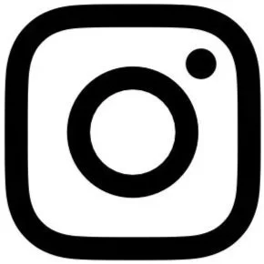 Instagram logo icon in black and white.