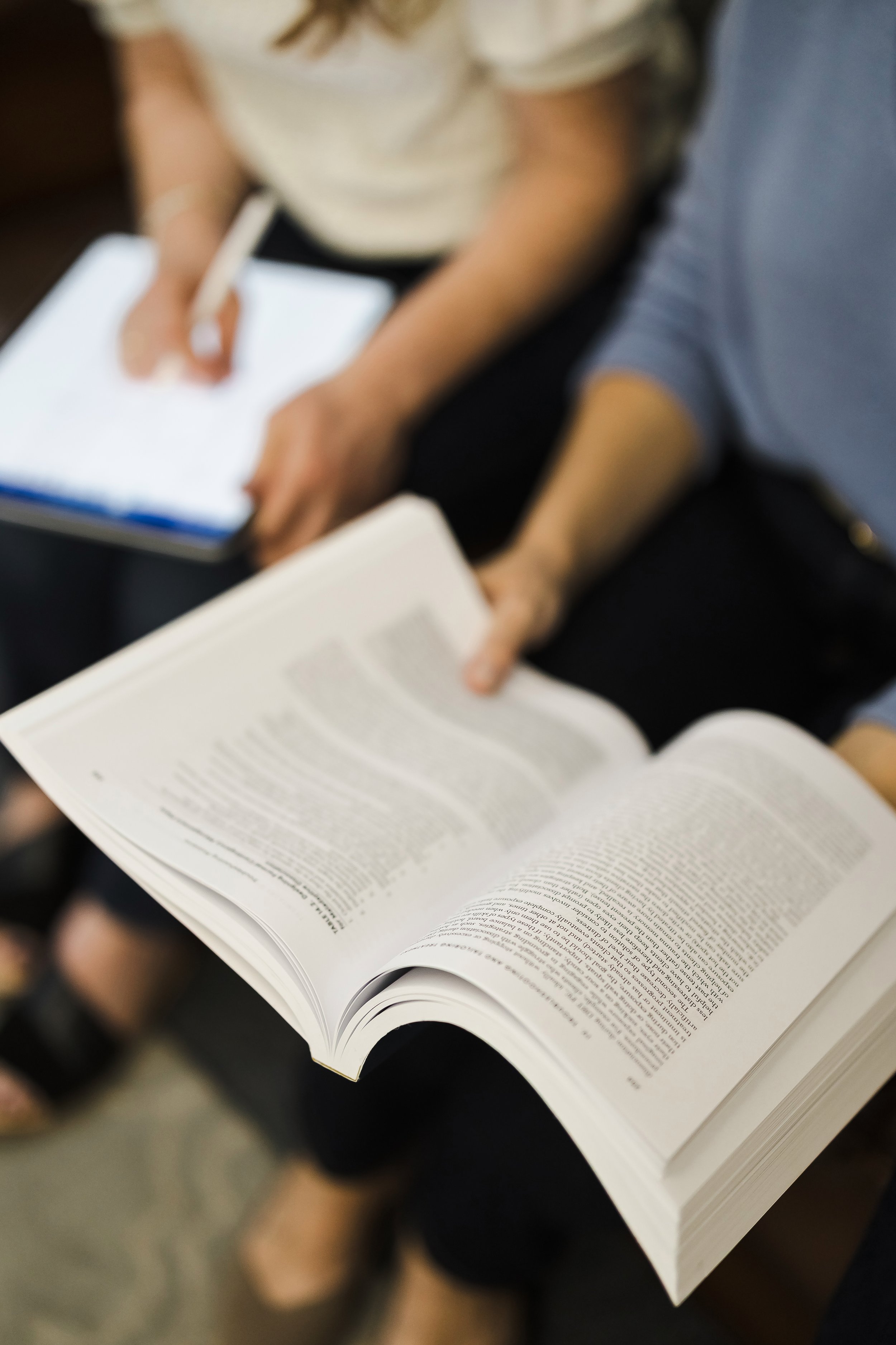 person reading a book