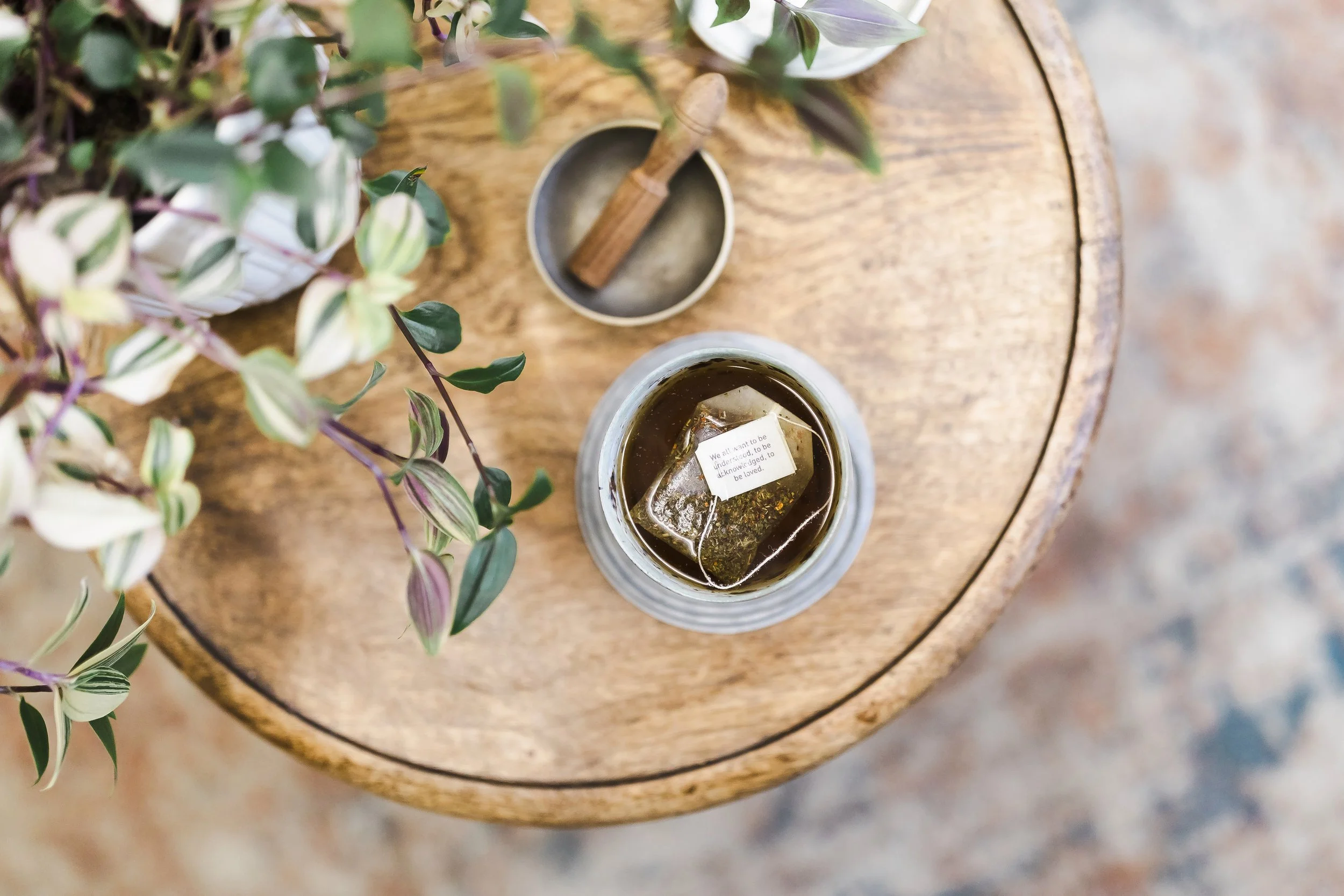 Picture of a teabag as a grounding nervous system regulation