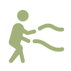 Silhouette of a person holding a fishing rod with a fish on the line