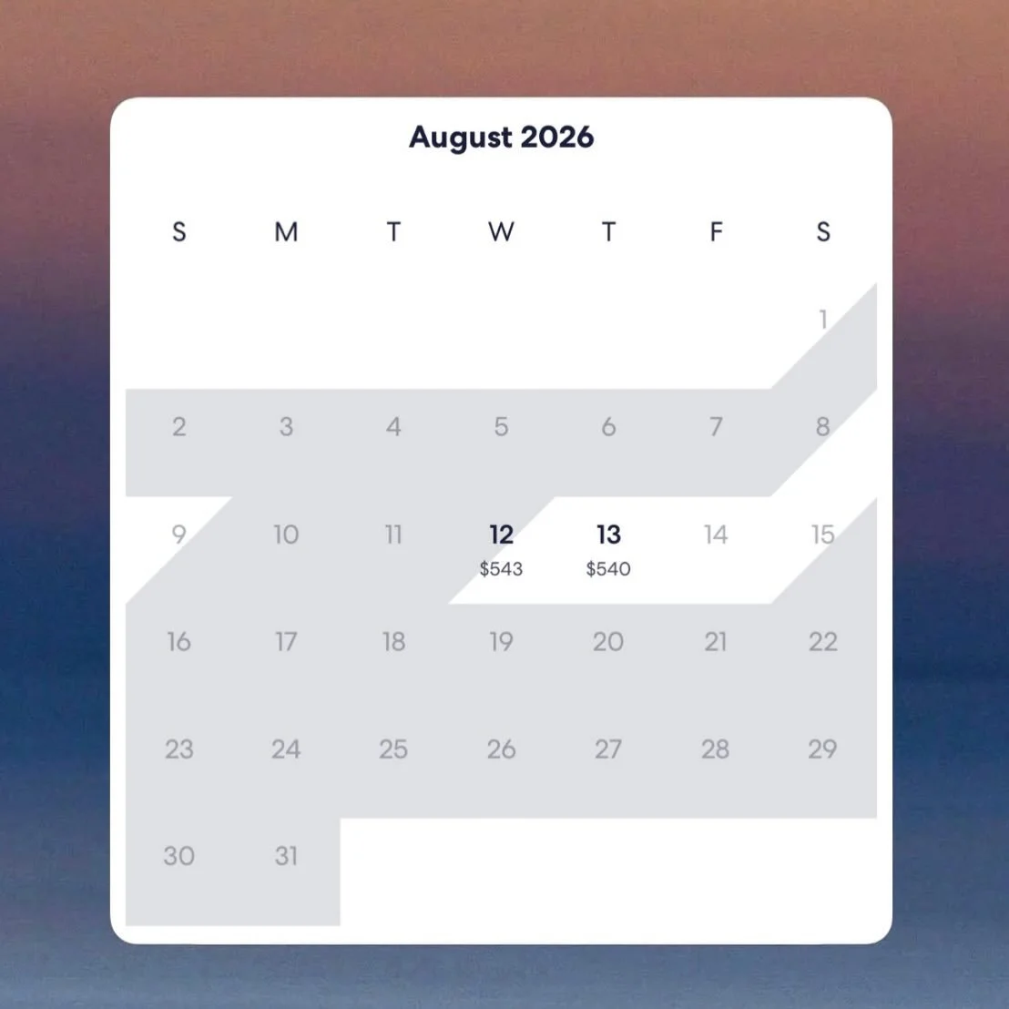 Last chance to book with us in August!