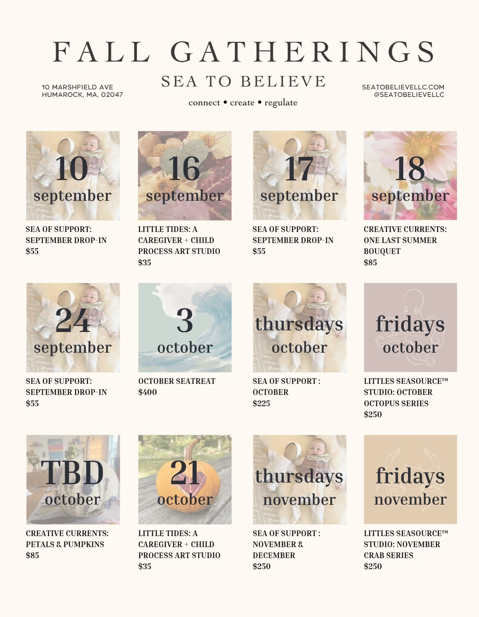 Visit @seatobelievellc to join a creative gathering!