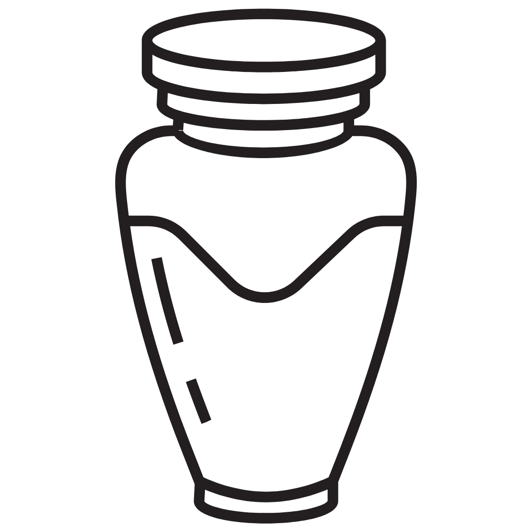 Outline of a small bottle with a screw cap.