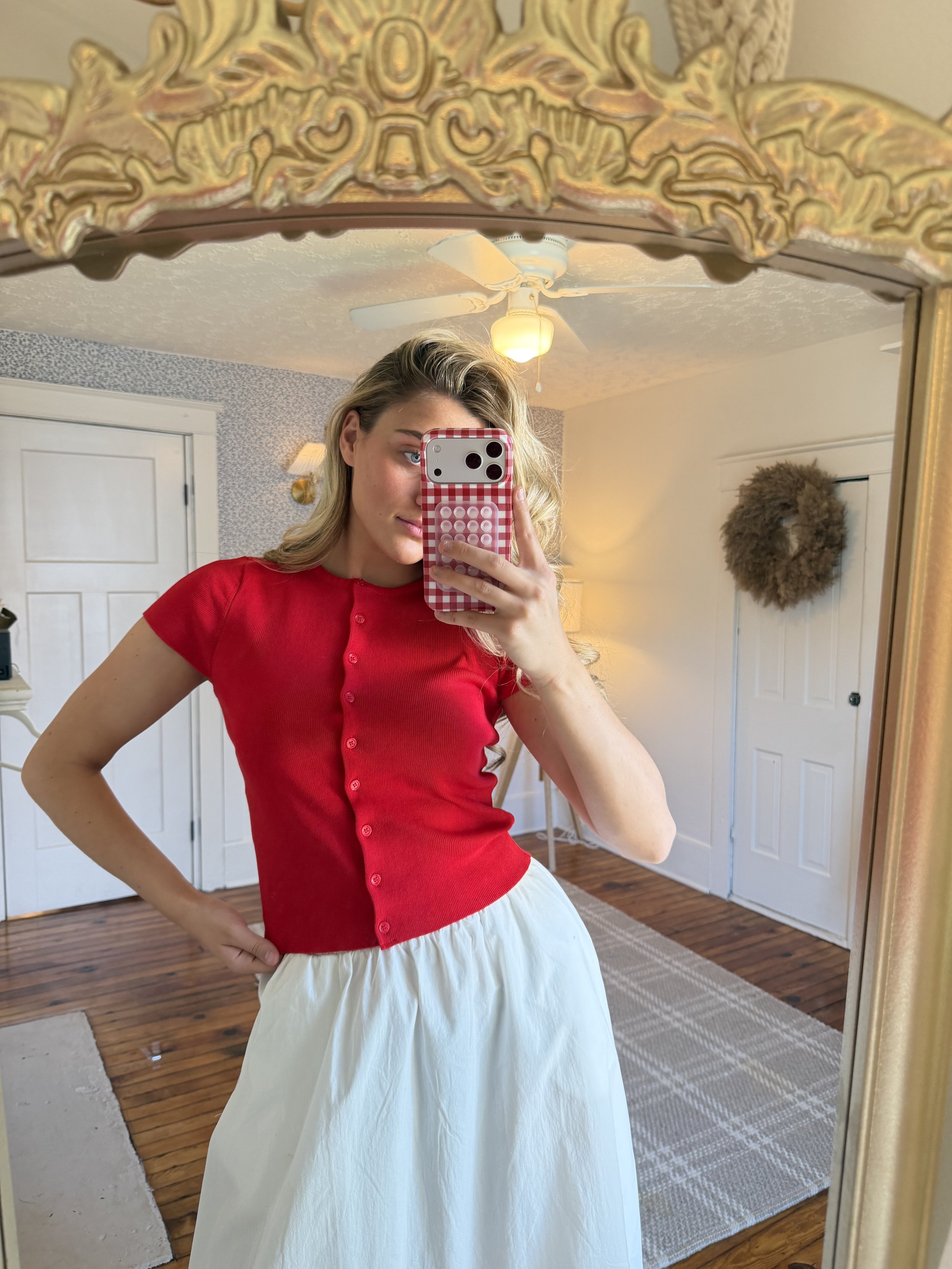 Blakely button up top- RED