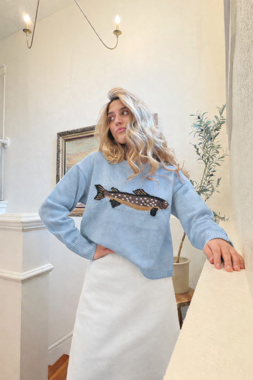 Blue trout sweater