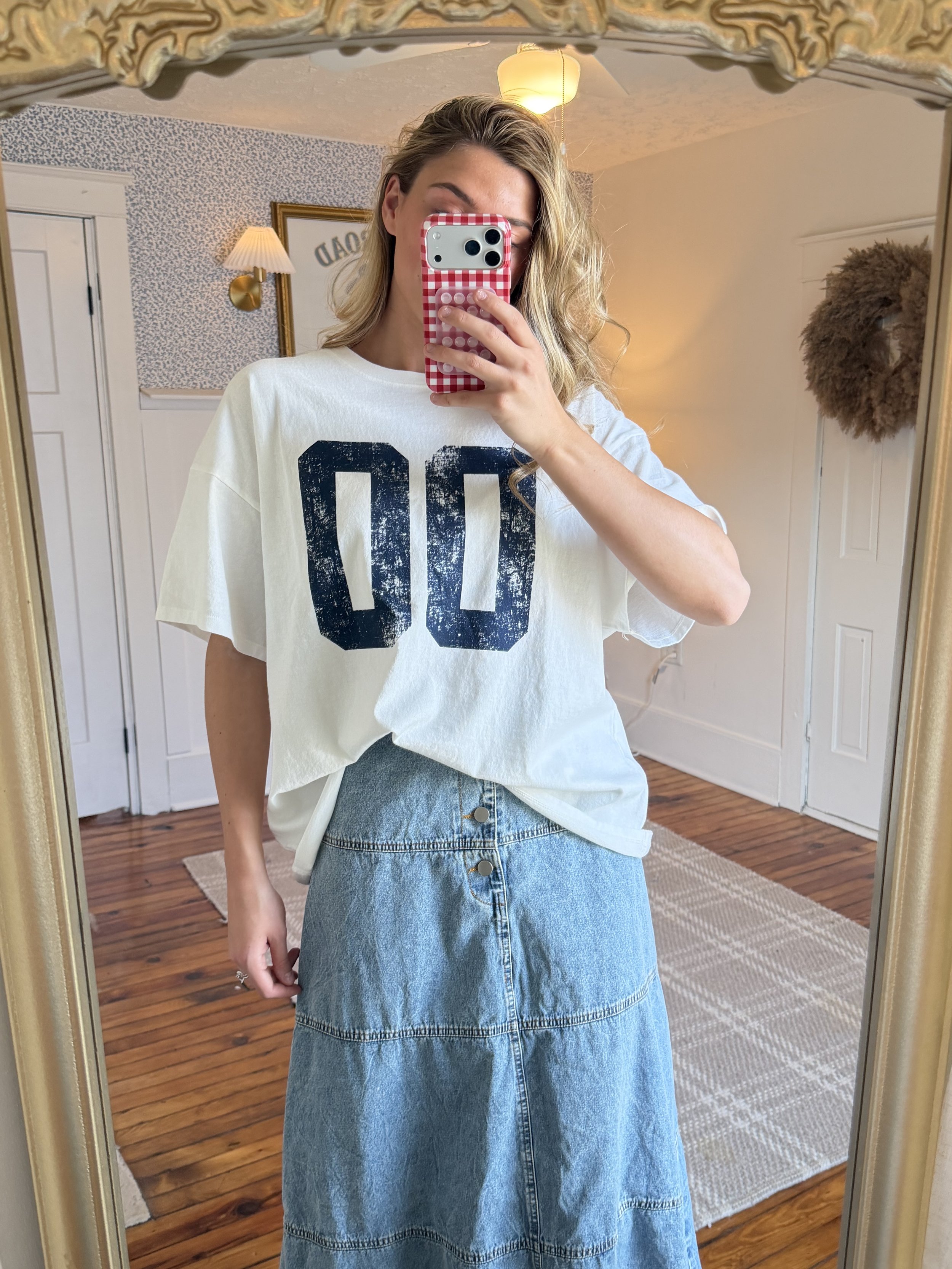 00 oversized varsity tee