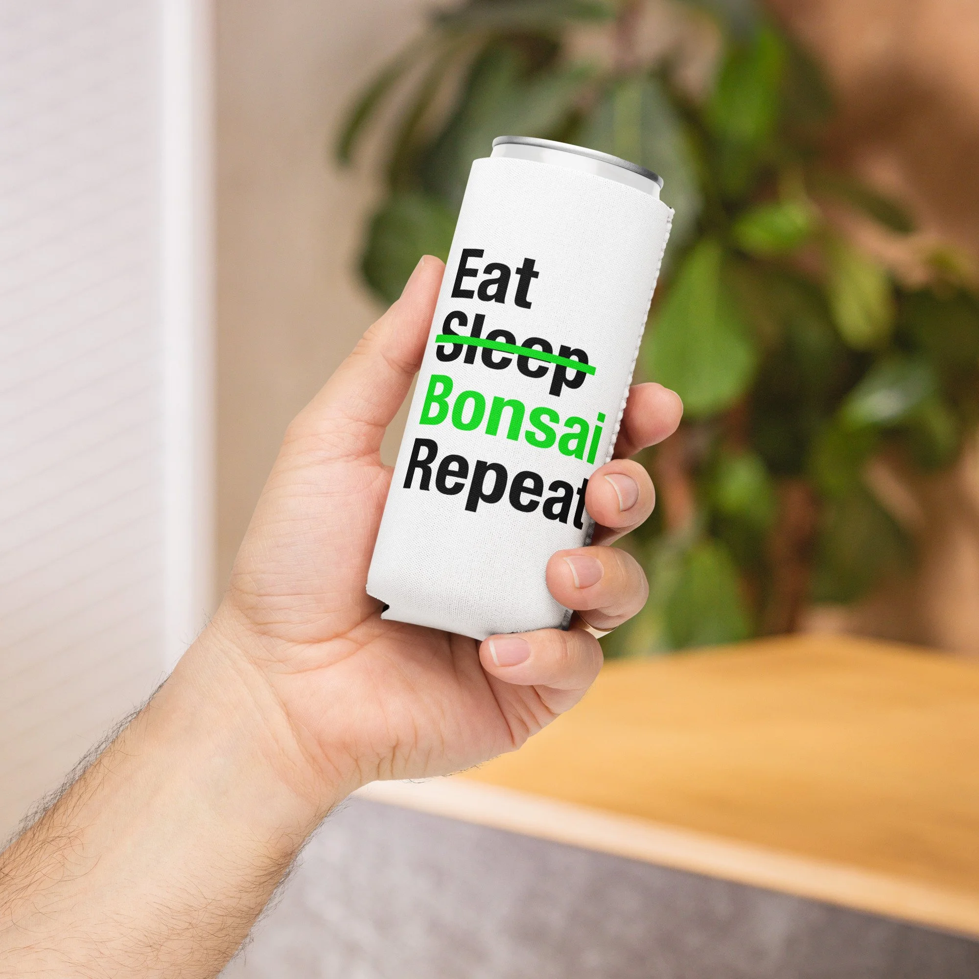 'Eat, Sleep, Bonsai, Repeat' Can Cooler
