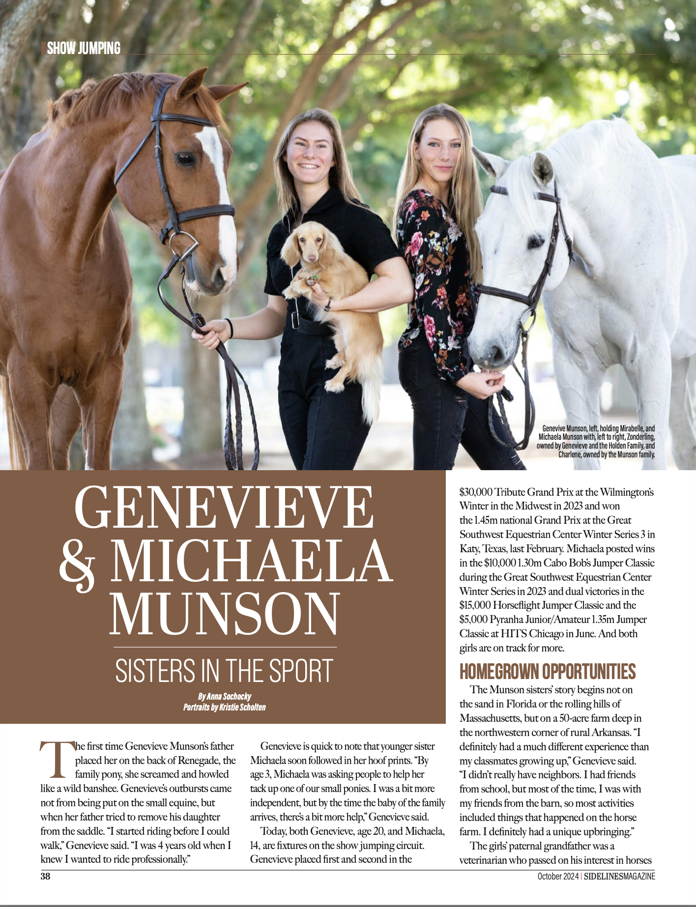 11 OCT 2024 - Equi-Libris Feature  "GENEVIEVE & MICHAELA MUNSON: SISTERS IN THE SPORT"