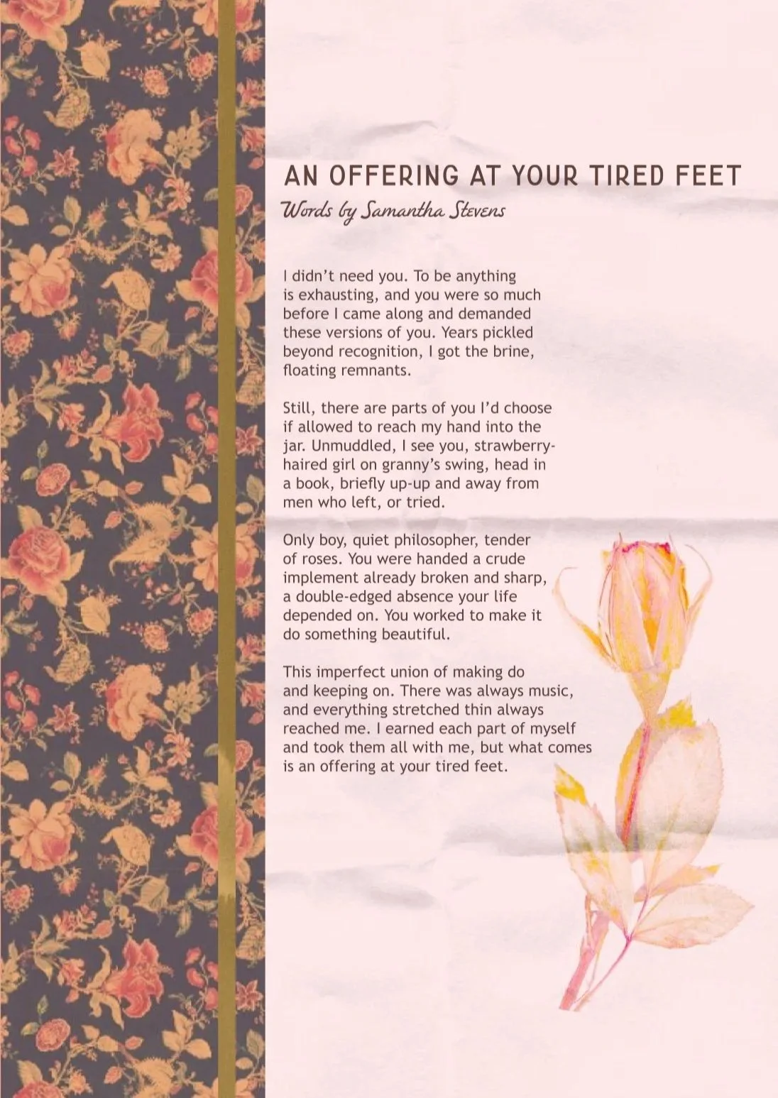Fruitslice: “An Offering at Your Tired Feet” 
(Click the image to read the full poem.)