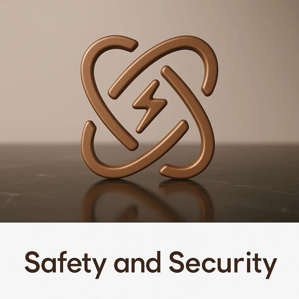 3D brown illustration of a heart with a lightning bolt in the center, symbolizing safety and security.