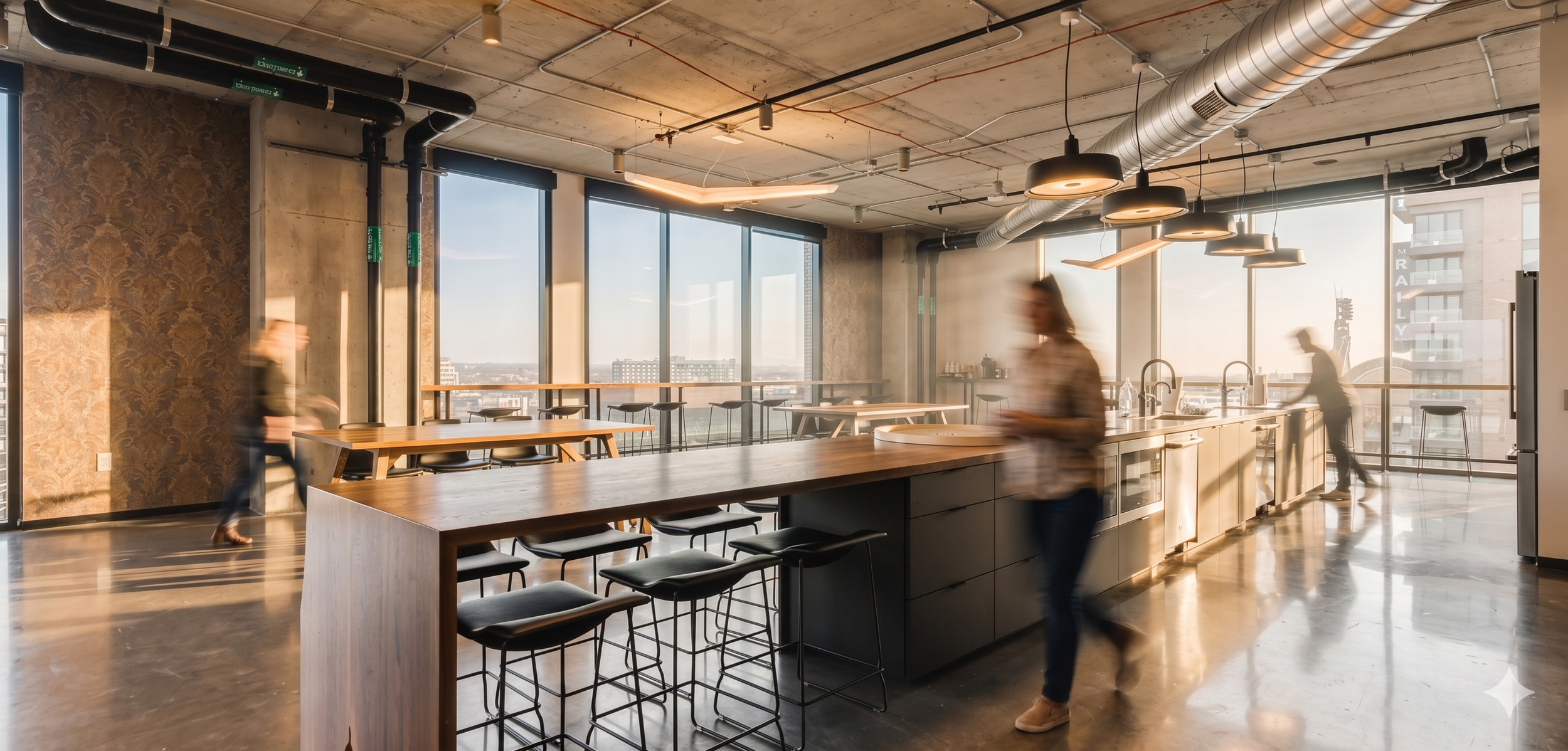 Sleek Modern Tech Startup's Office Kitchen
