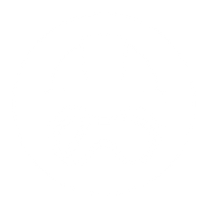 Outline of a construction helmet and goggles inside a circle