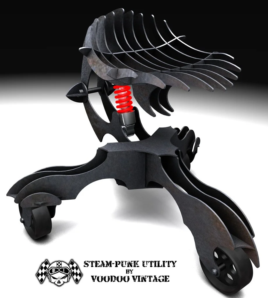 Concept rendering of industrial furniture - Voodoo Vintage - Austin, TX