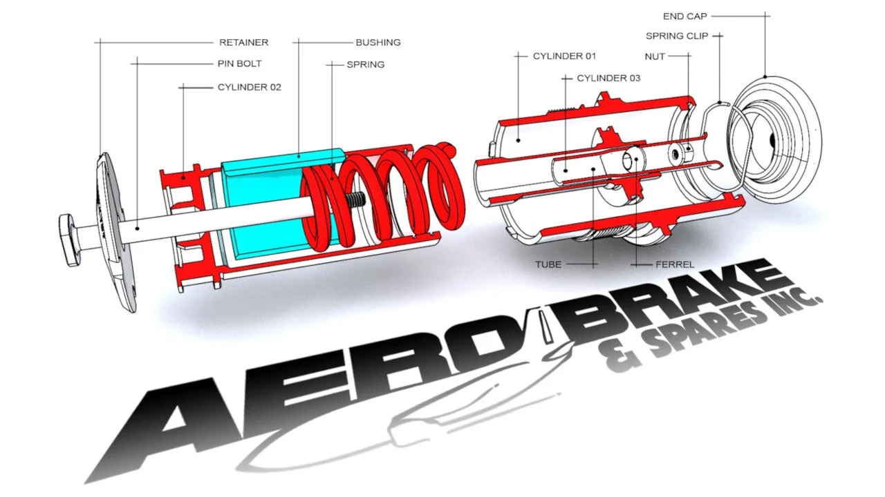 Product rendering - Exploded view of aerospace parts - Aerobrake and Spares - Austin, TX