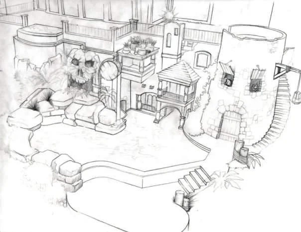 Swimming pool design concept sketch for ROOT DESIGN CO - Austin, TX