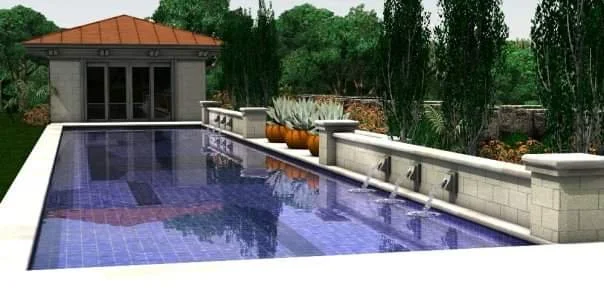 Swimming pool concept rendering for Austin Premiere Pools - Austin, TX