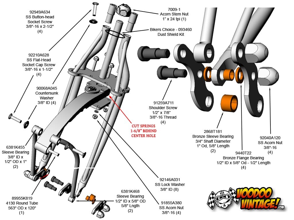 Front End design and parts sheet for Voodoo Vintage
