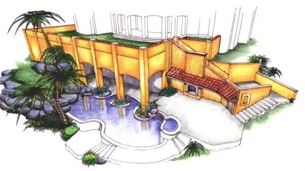 Swimming pool design concept drawing for ROOT DESIGN CO - Austin, TX