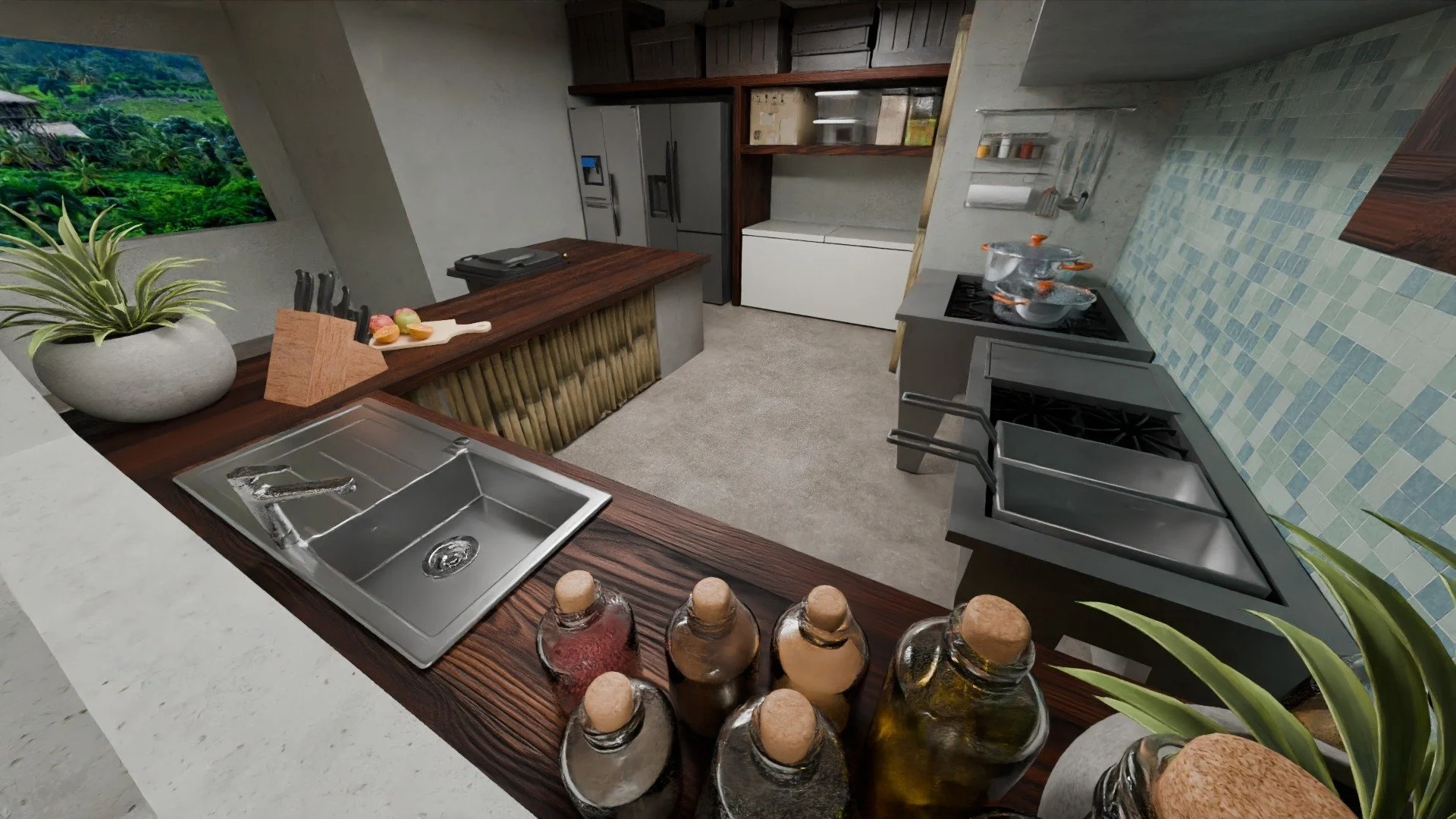 Concept kitchen design and render for Samana International Academy - Dominican Republic 