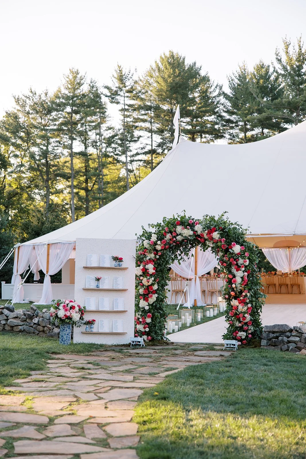 Traditional Floral Arch with Pinks.JPG