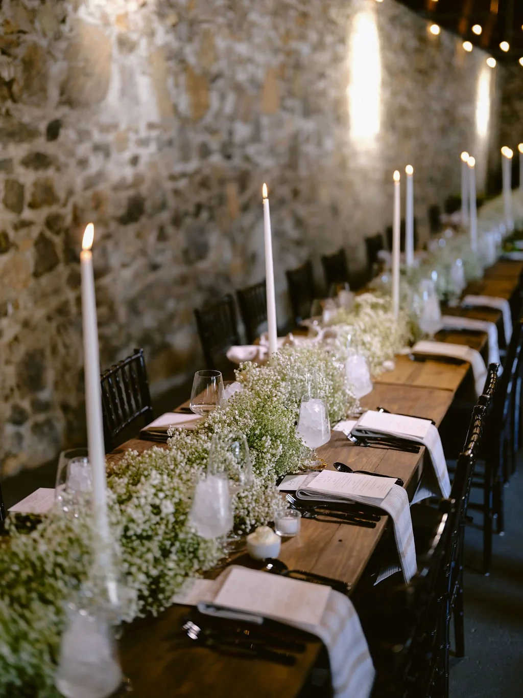 Tall Candles Tapered with Babies Breath as Runners.jpg