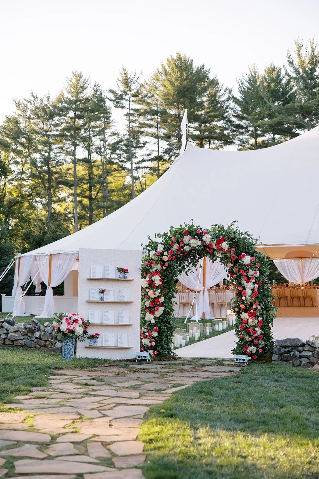 Traditional Floral Arch with Pinks.JPG