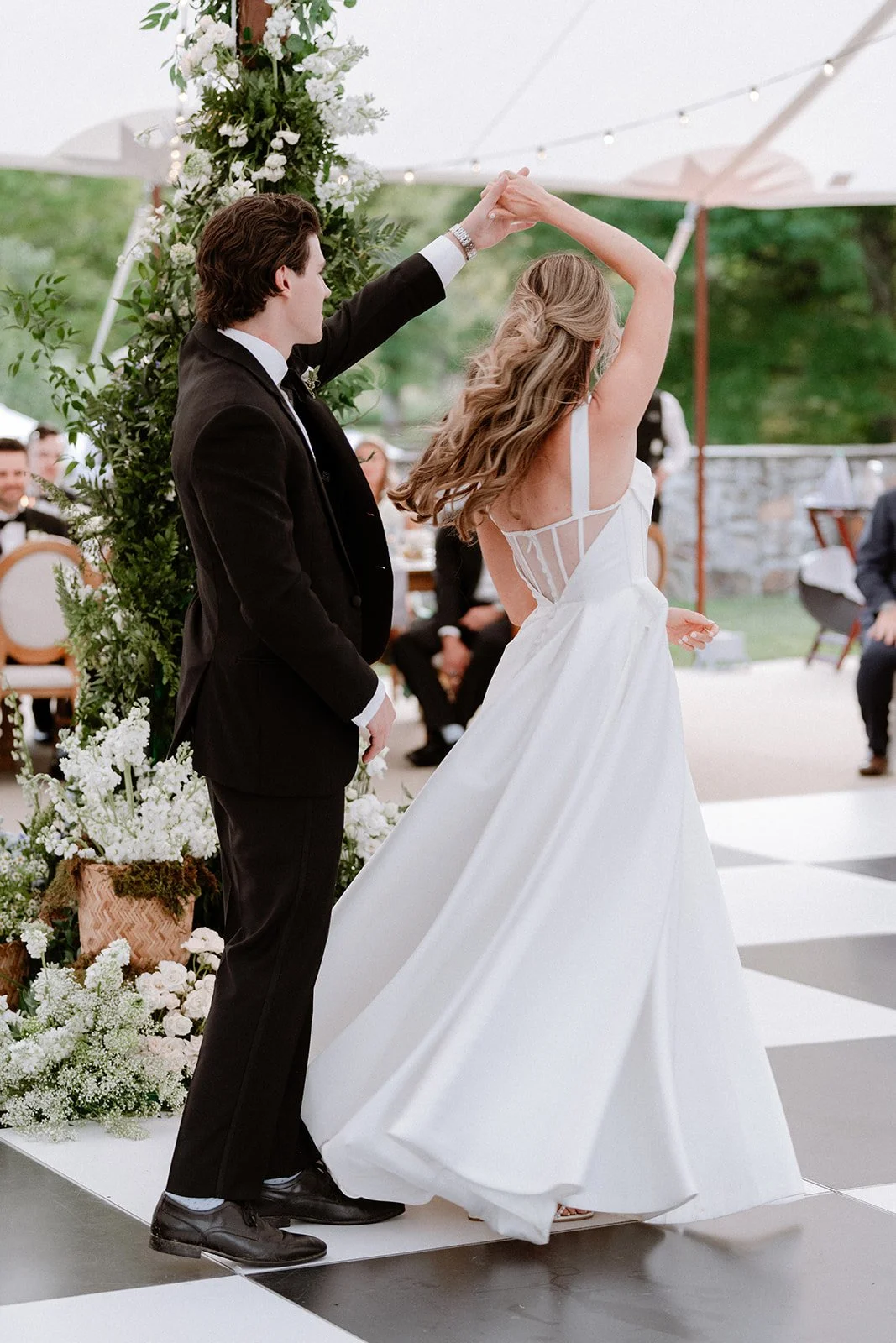First Dance on B&W Dance Floor.JPG