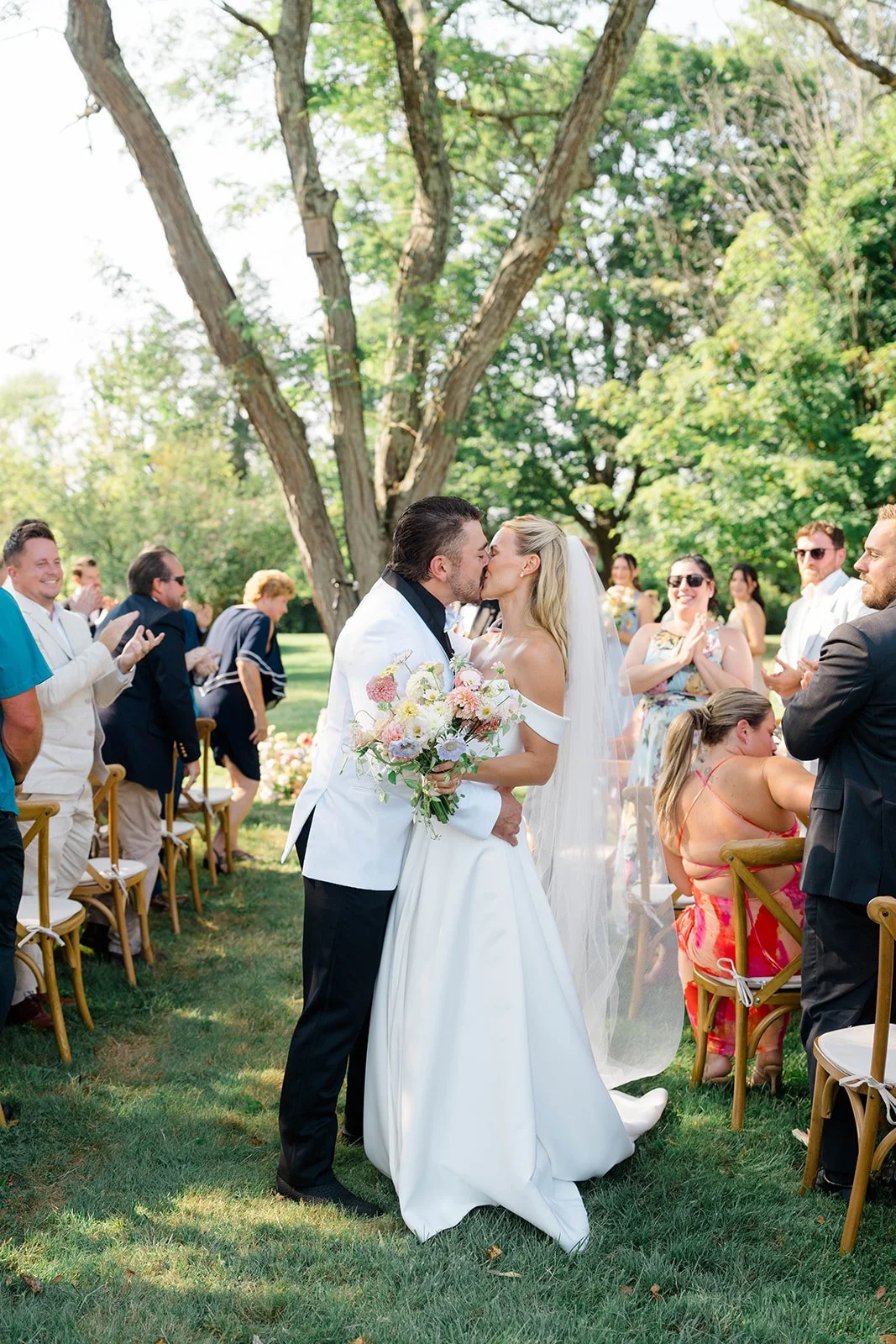 White Checkered Wedding Floor Under Tent.jpg
