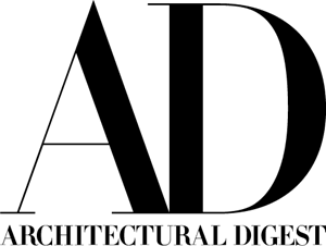 Logo for Architectural Digest featuring large stylized letters 'A' and 'D' with the magazine name underneath.