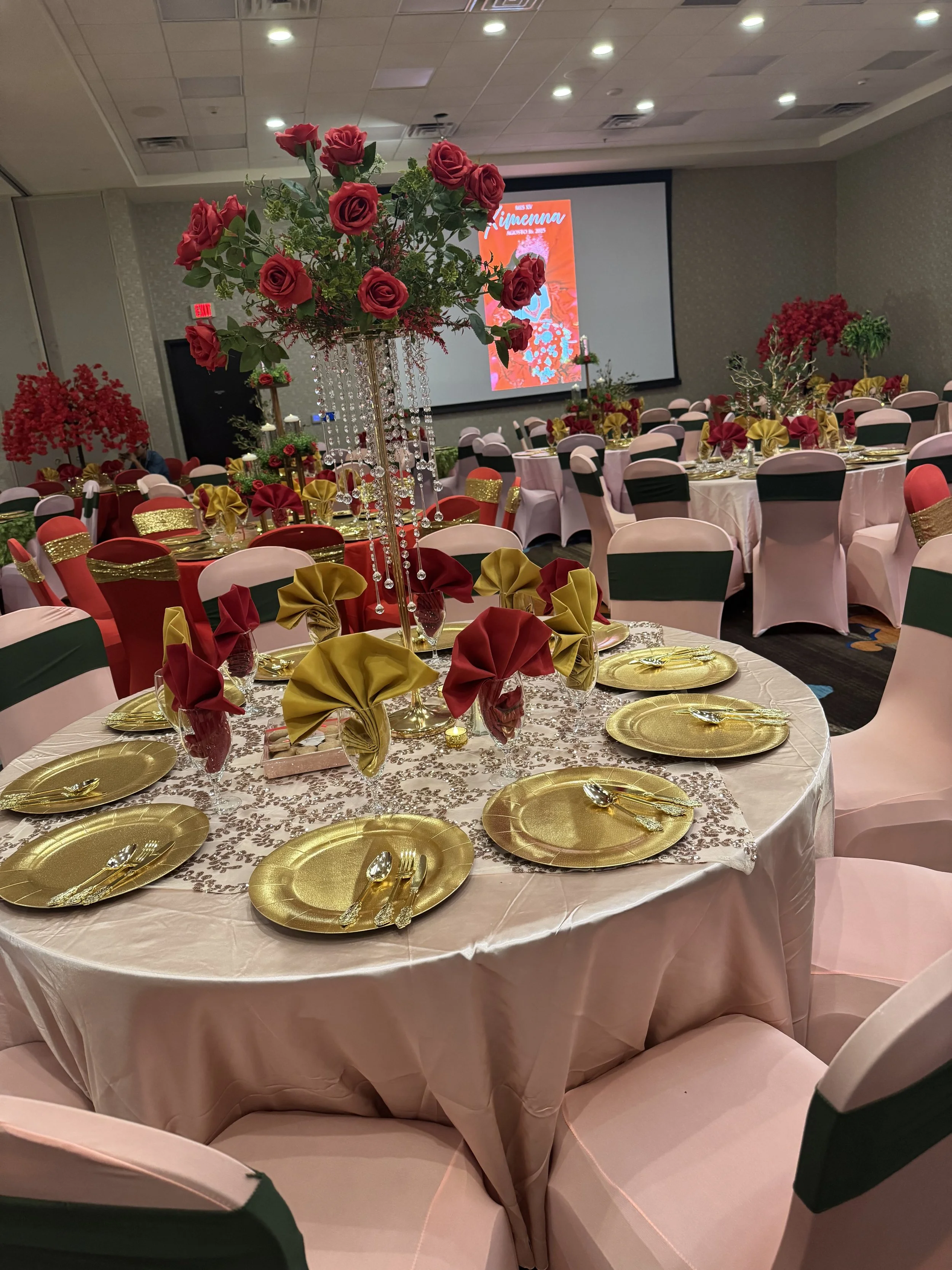 Pink Gold dressed table