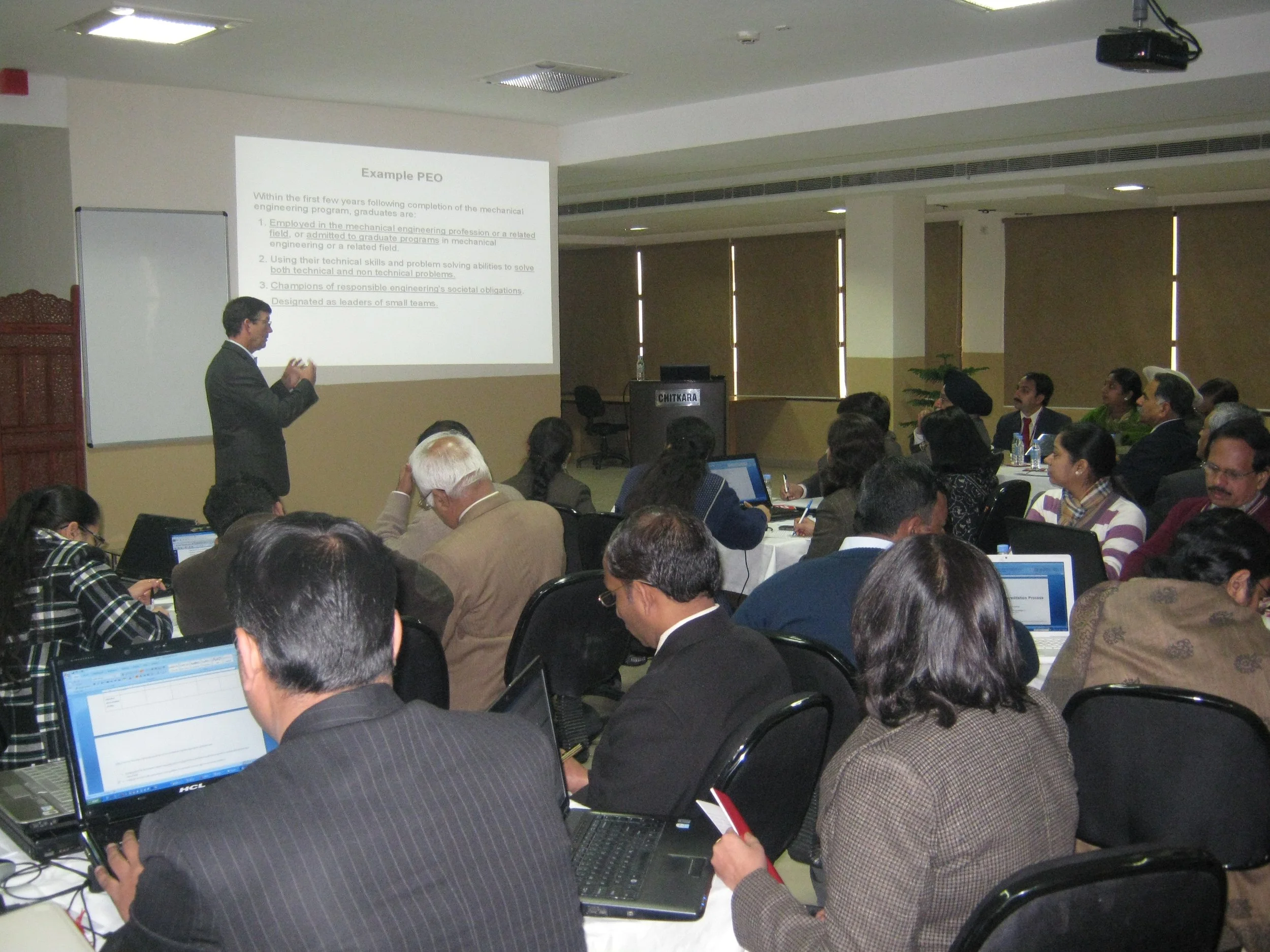 The Assessment Advantage President presenting an ABET accreditation workshop