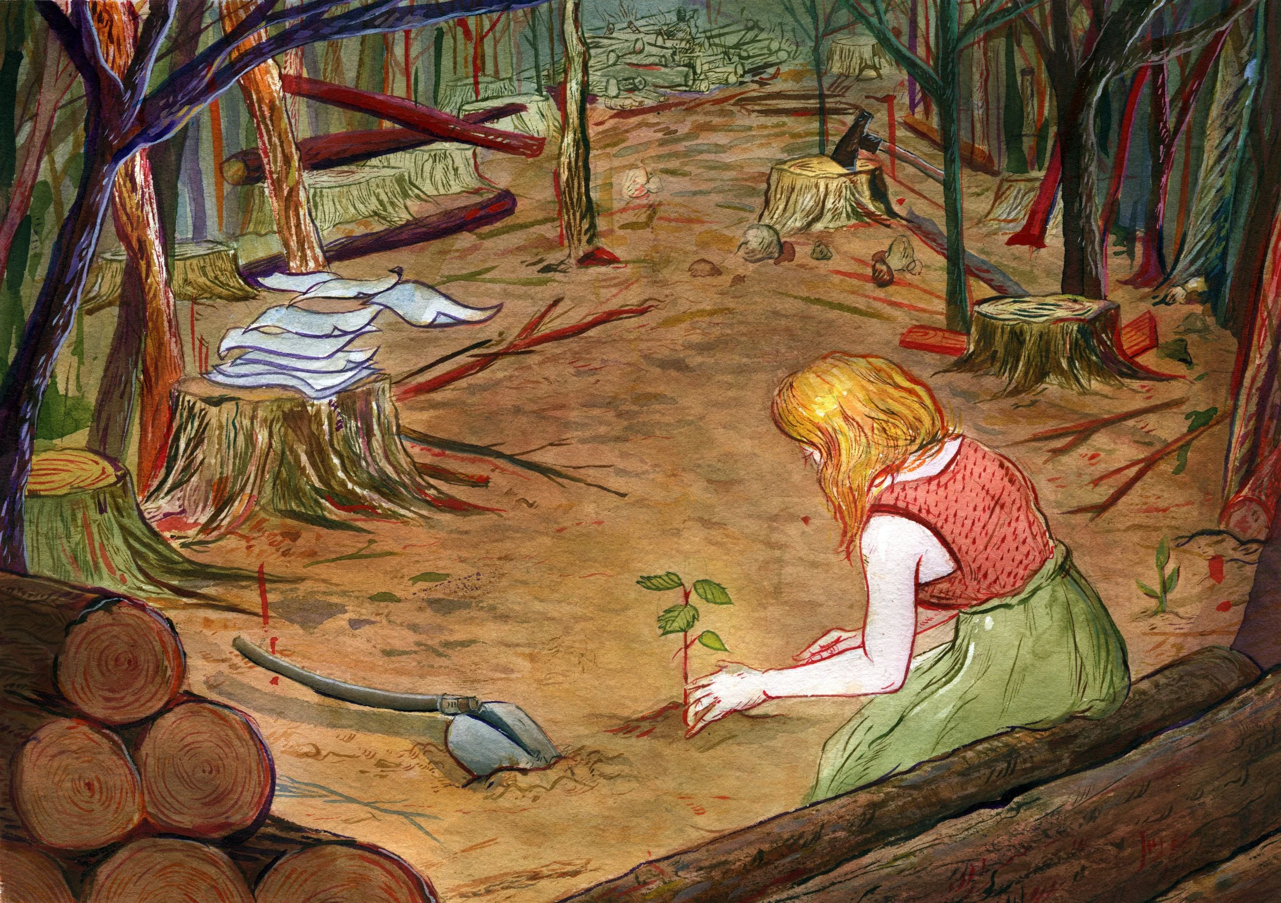 Personal painting from my series, Mother Earth Feels.