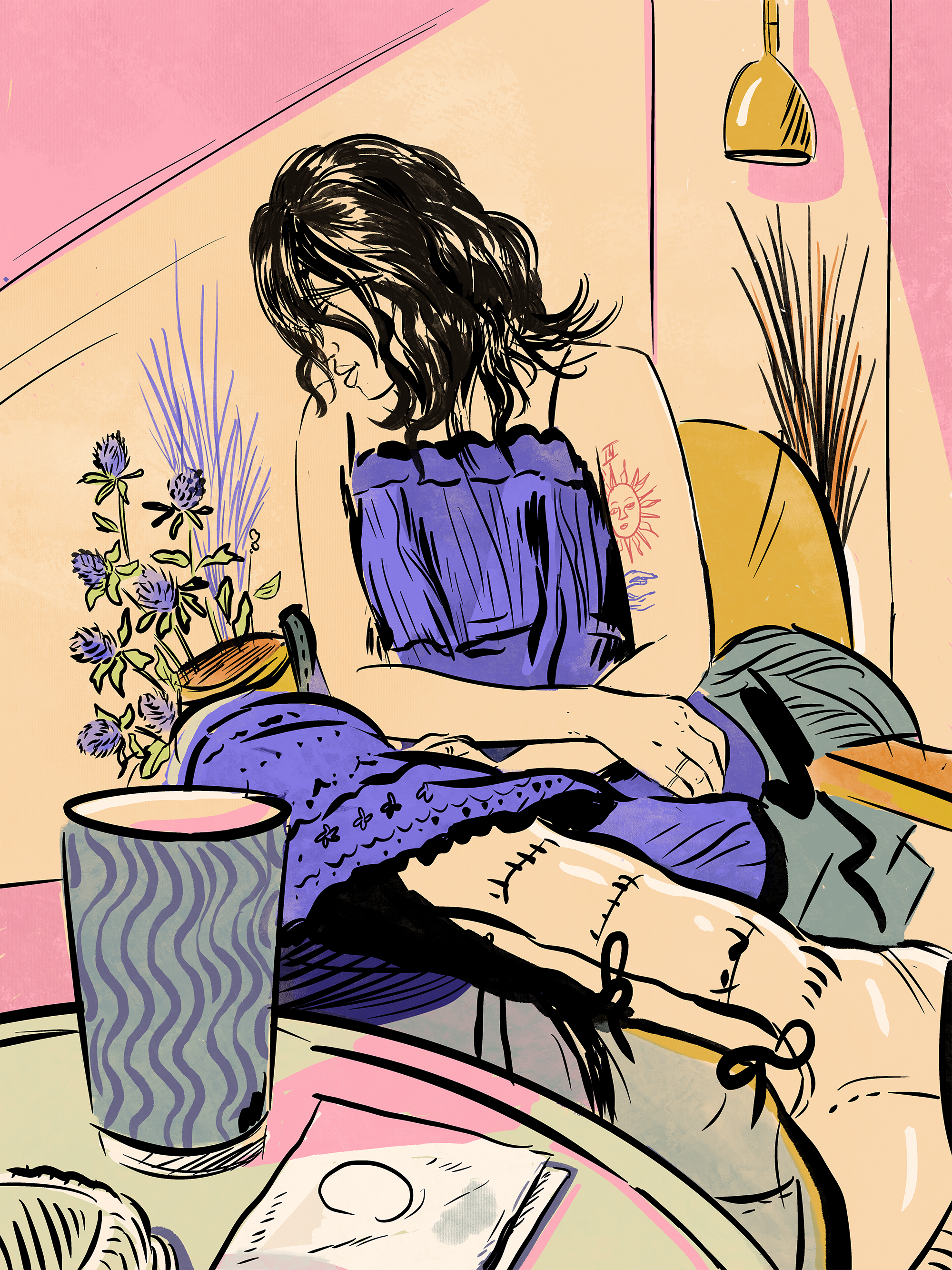 Drawing of my friend Aubry at Debutea cafe.