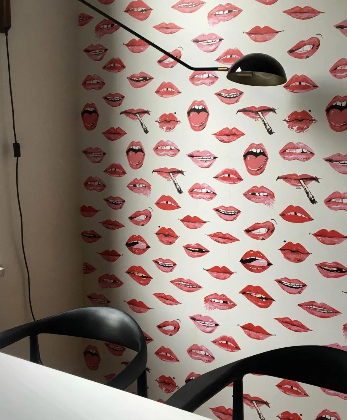 Wallpaper at Joan Creative's Manhattan office.
