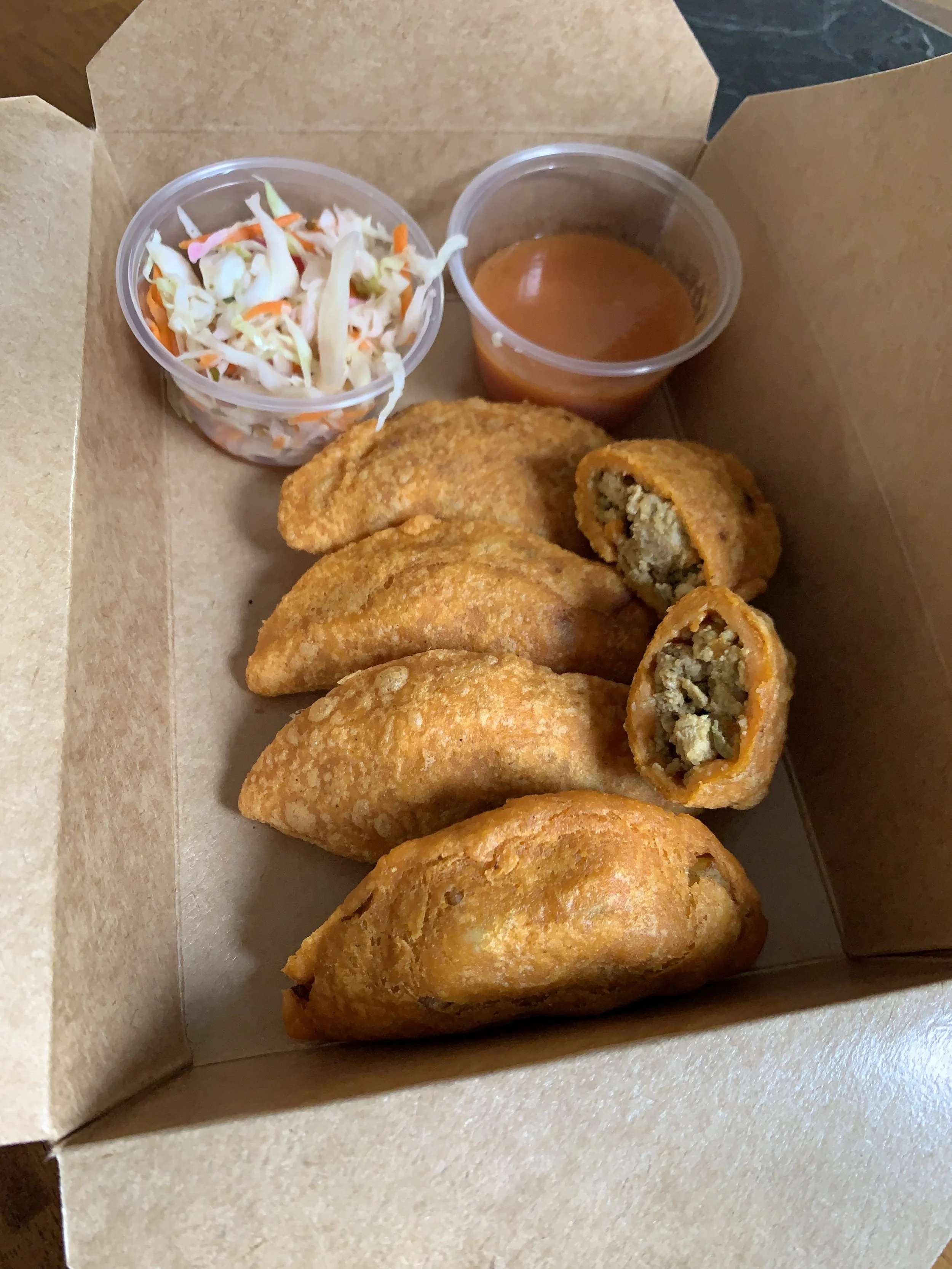 Salvadorian Pasteles (empanadas). One order includes 3 pasteles.