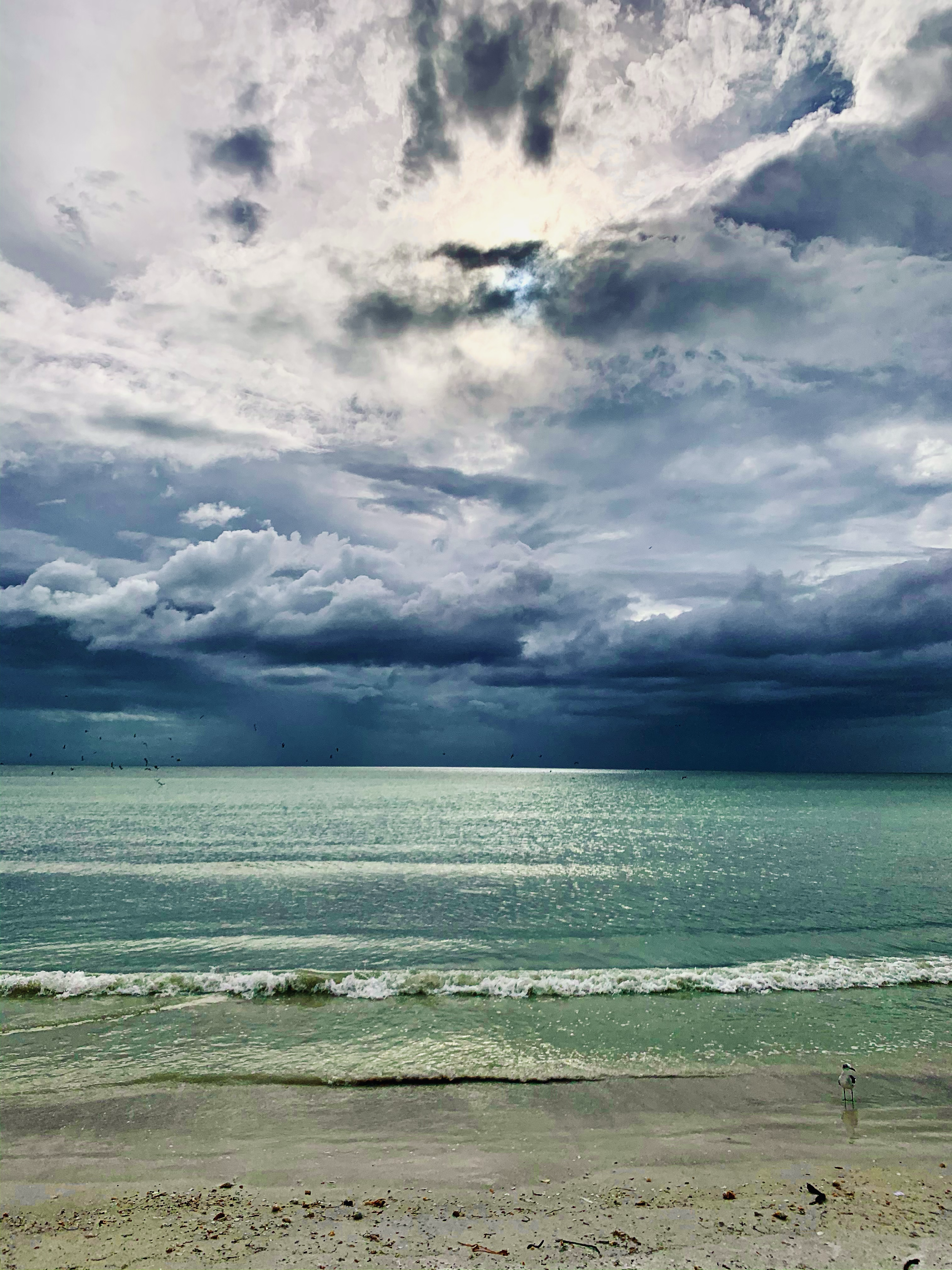 I like my quiet beach days now and again. I waited for the wave to break to add dimension the inevitable rain clouds. [Sarasota, FL].
