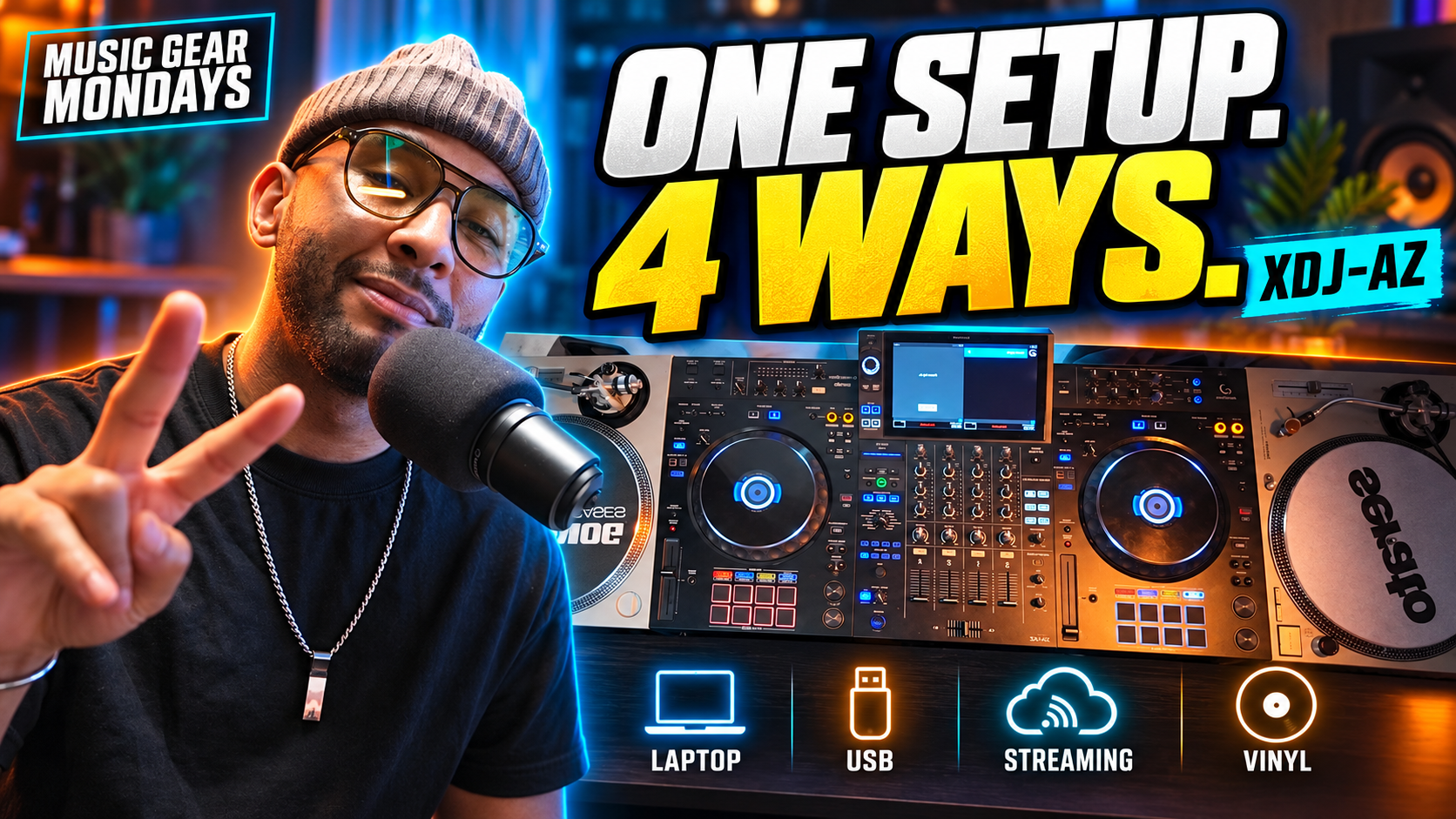 XDJ-AZ: Laptop, USB, Streaming &amp; Vinyl in One DJ Setup
