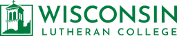 Logo of Wisconsin Lutheran College, with green text and a book symbol