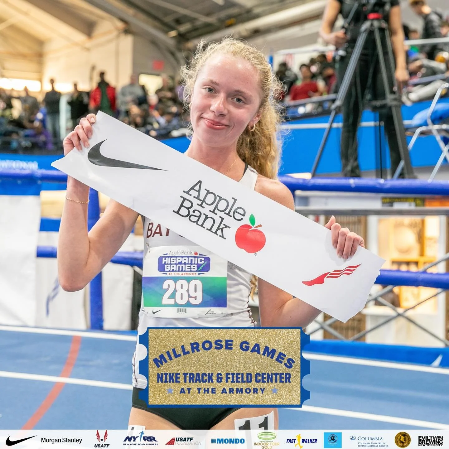 The first high school qualifiers for the 118th Millrose Games have officially punched their tickets today in the Apple Bank Hispanic Games Invitational Mile! 👑⭐️

Maggie McCormick (Bay Shore, NY) ran a US #1 &amp; NY#1 🗣️time of 4:48.00, earning he