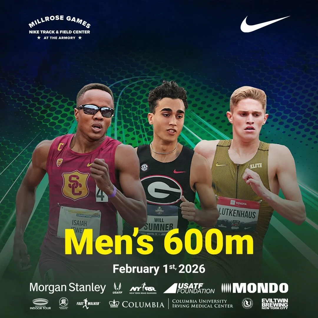 As the calendar turns to 2026, the 118th Millrose Games are now less than one month away ⏳. This iconic event is scheduled to take place on Sunday, February 1st at the Nike Track &amp; Field Center at The Armory 🏟️. The Men&rsquo;s 600m will be a ke