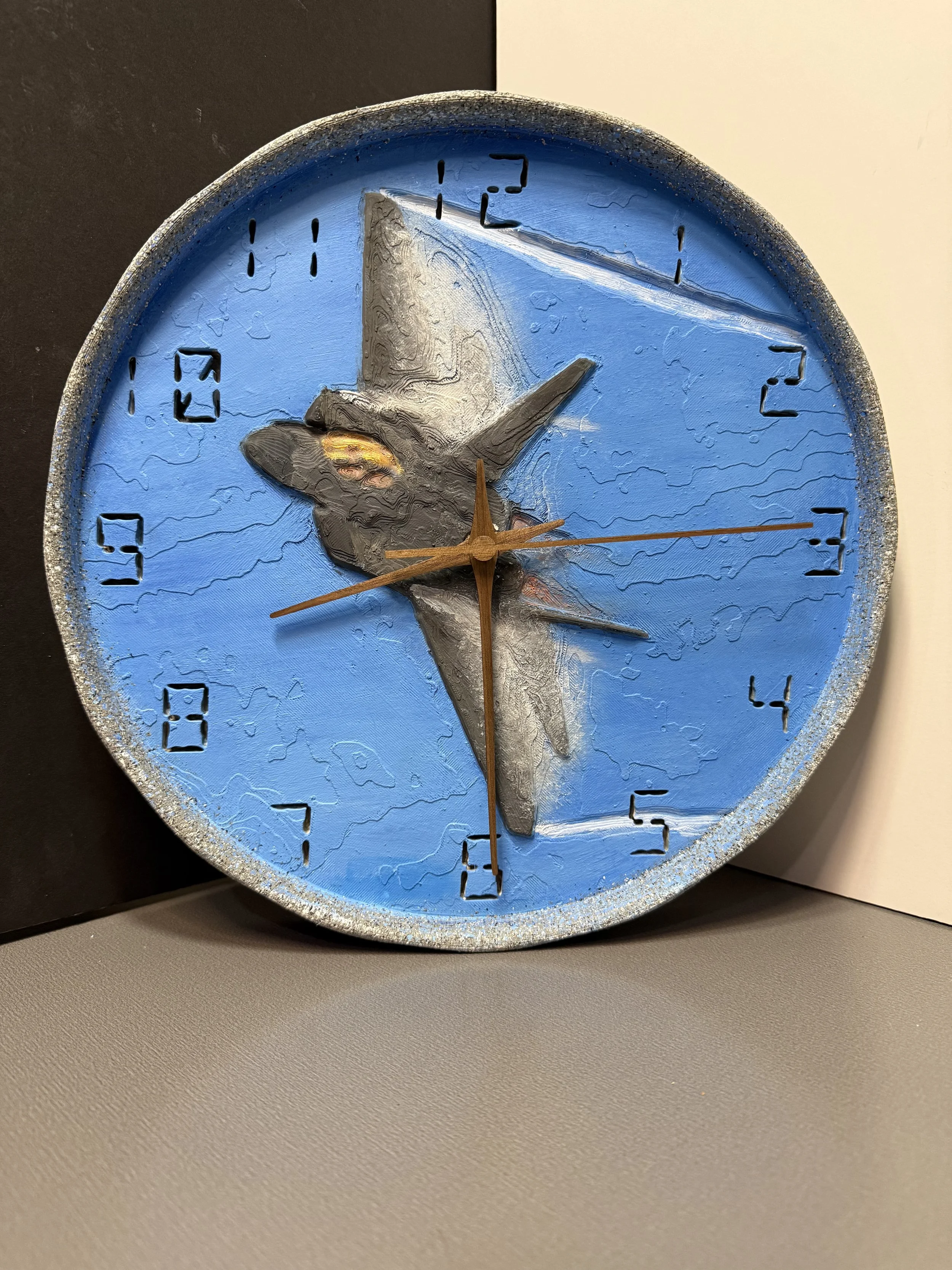 F-22 Raptor 3D Wall Clock  11.5 Inch Diameter