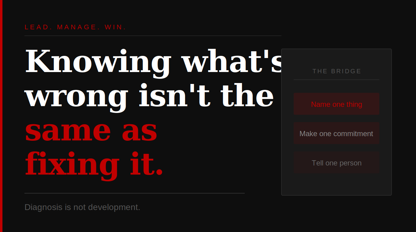 Knowing What's Wrong Isn't the Same as Fixing It.